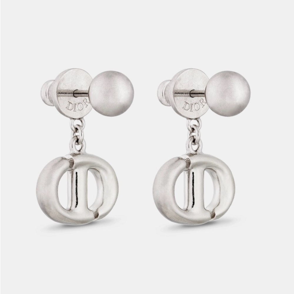 Christian Dior CD NAVY Earrings Silver-Finish Metal